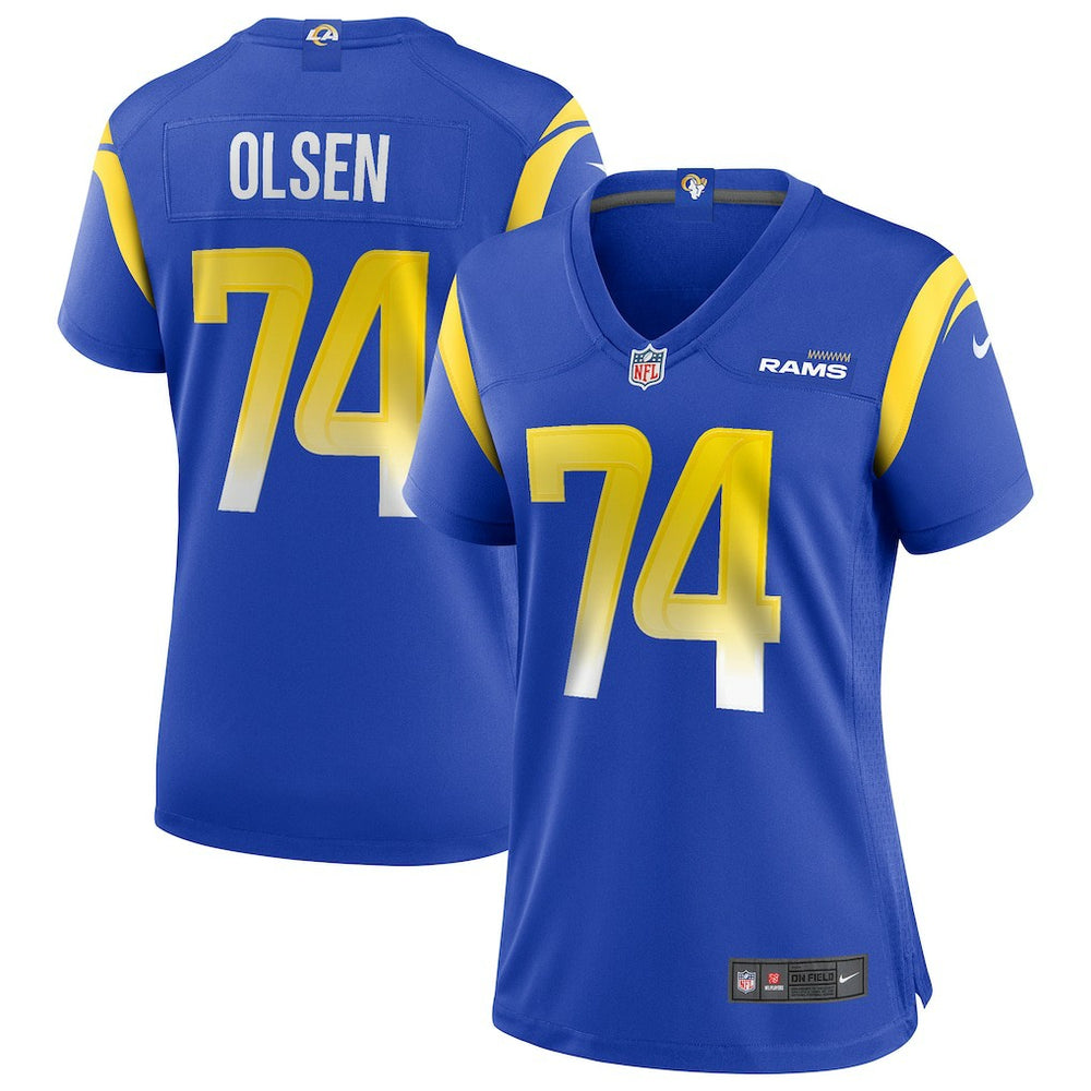 Merlin Olsen Los Angeles Rams Women's Game Retired Player Jersey - Royal Jerseys