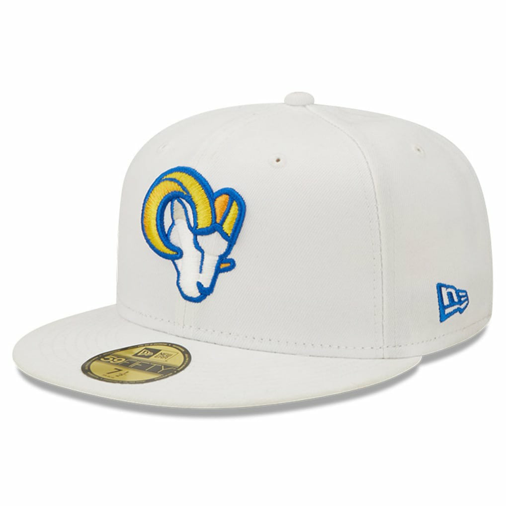 Los Angeles Rams New Era Omaha Ram Head 59FIFTY Fitted Hat - White Hats