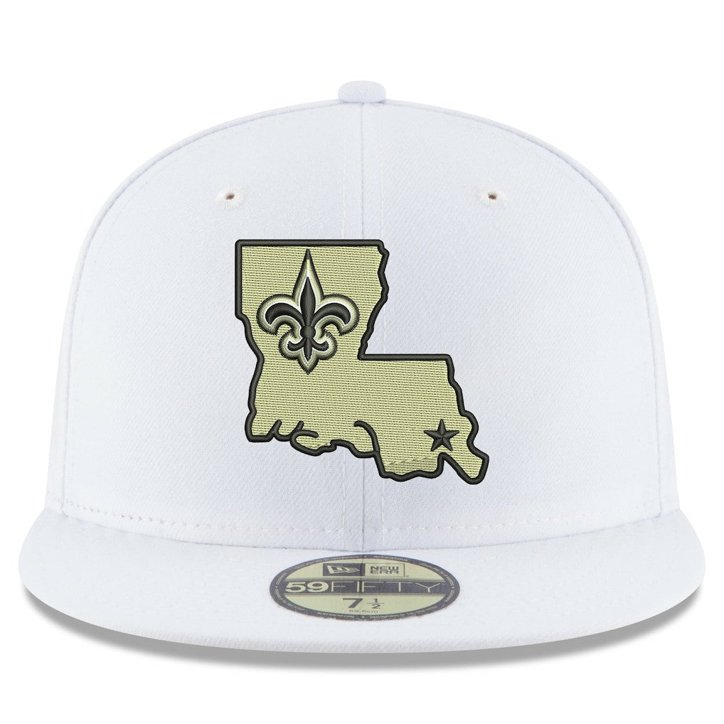 New Orleans Saints New Era Omaha Alternate Logo 59FIFTY Fitted Hat - White Hats