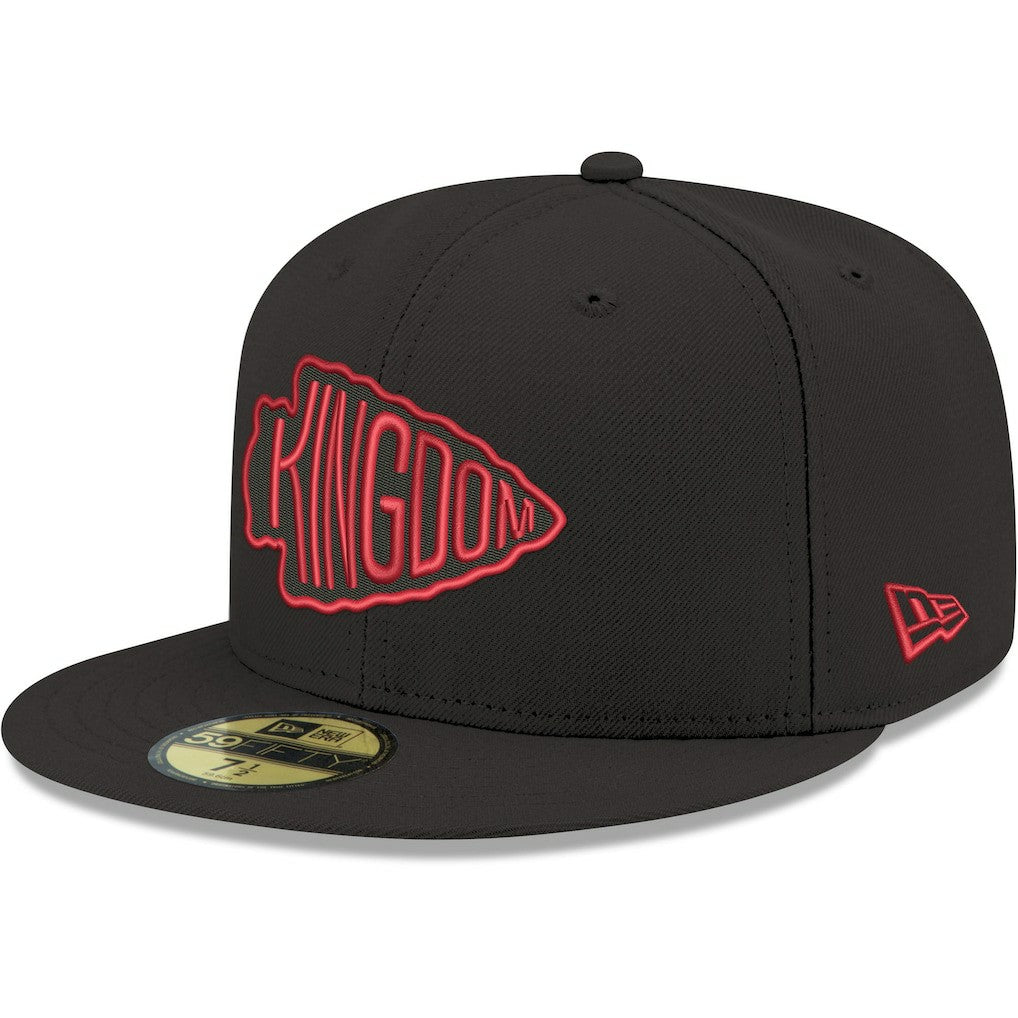 Kansas City Chiefs New Era Omaha 59FIFTY Fitted Hat - Black Hats