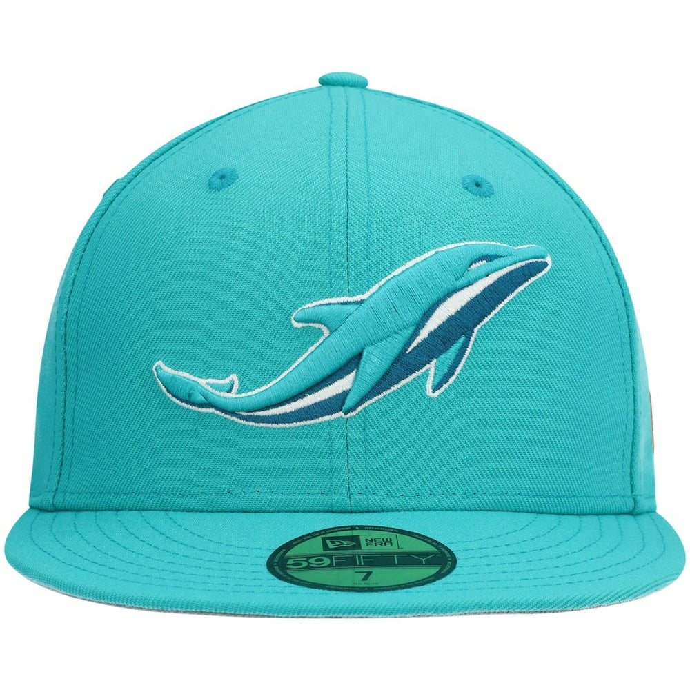 Miami Dolphins New Era Omaha 59FIFTY Fitted Hat - Aqua Hats