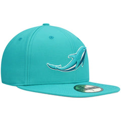 Miami Dolphins New Era Omaha 59FIFTY Fitted Hat - Aqua Hats