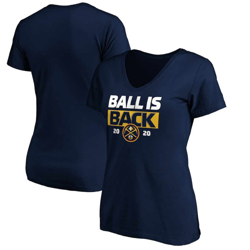 Denver Nuggets Women's Ball Is Back V-Neck T-Shirt Navy