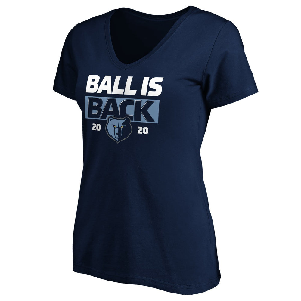 Memphis Grizzlies Women's Ball Is Back V-Neck T-Shirt Navy