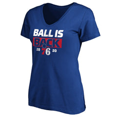Philadelphia 76ers Women's Ball Is Back V-Neck T-Shirt Royal
