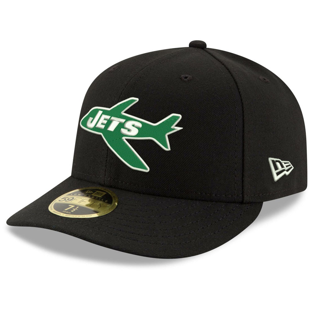 New York Jets New Era Omaha Throwback Low Profile 59FIFTY Fitted Hat - Black Hats