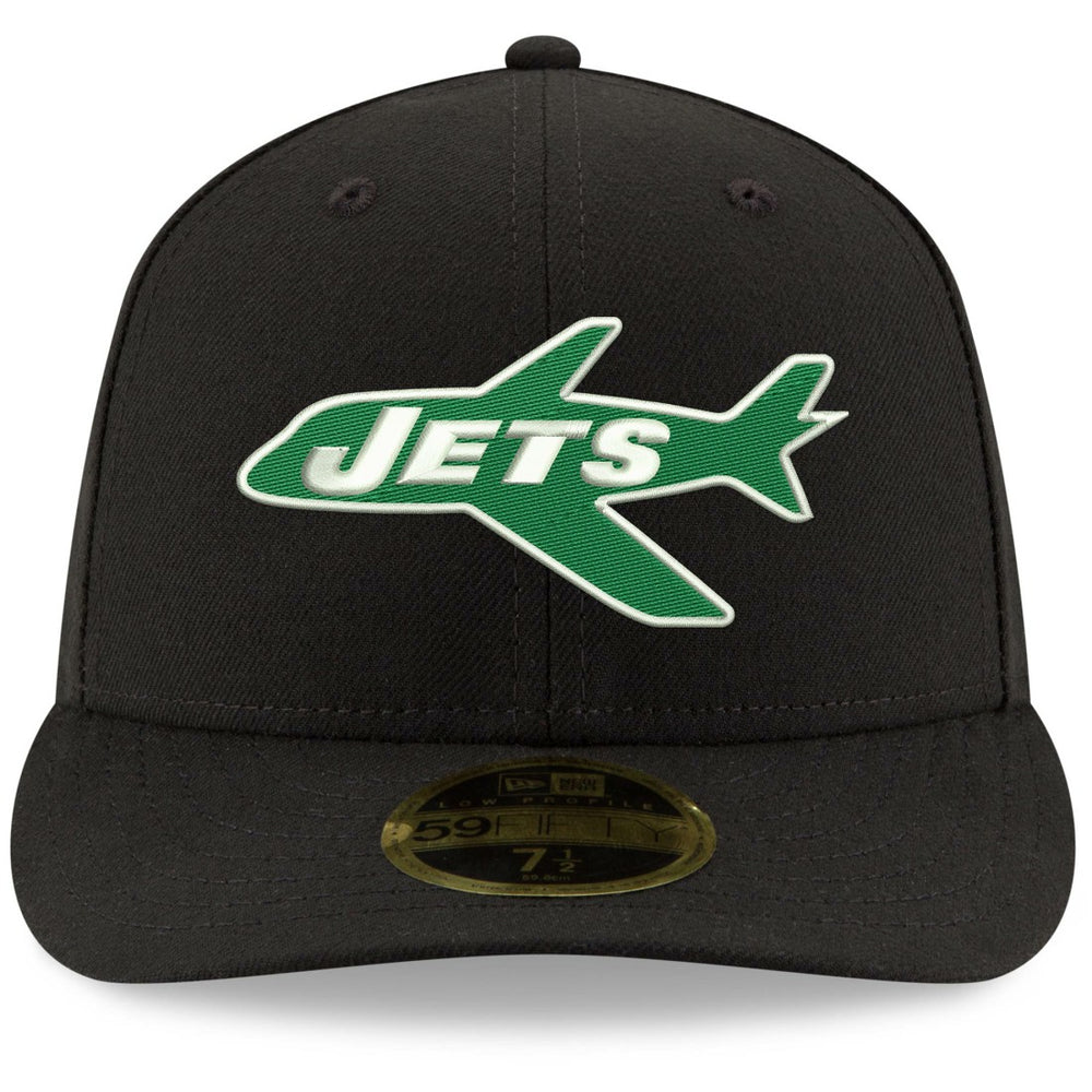 New York Jets New Era Omaha Throwback Low Profile 59FIFTY Fitted Hat - Black Hats