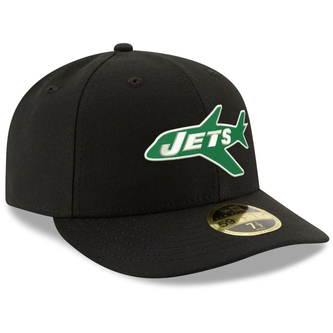 New York Jets New Era Omaha Throwback Low Profile 59FIFTY Fitted Hat - Black Hats