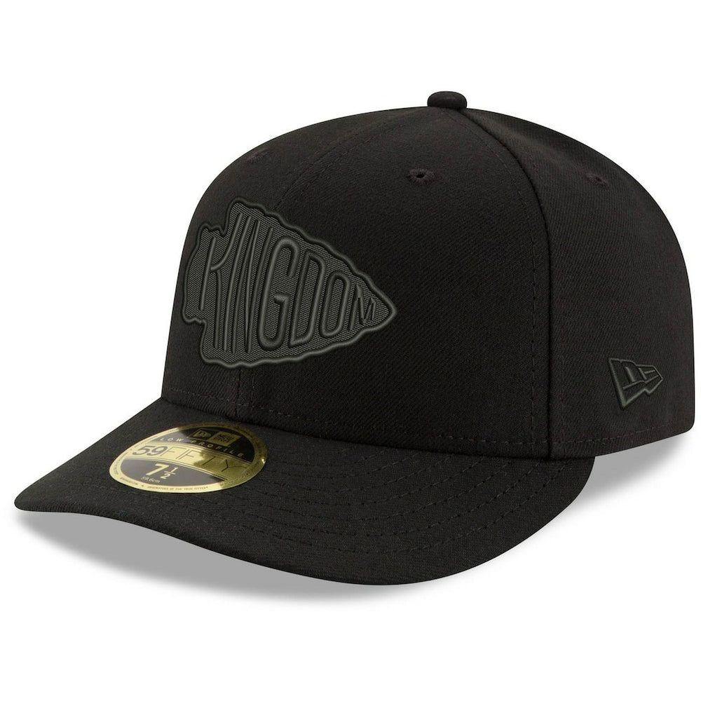 Kansas City Chiefs New Era Alternate Logo Black on Black Low Profile 59FIFTY II Fitted Hat - Black Hats