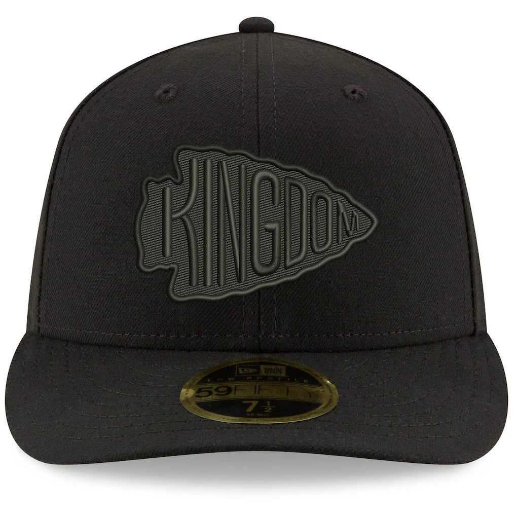 Kansas City Chiefs New Era Alternate Logo Black on Black Low Profile 59FIFTY II Fitted Hat - Black Hats