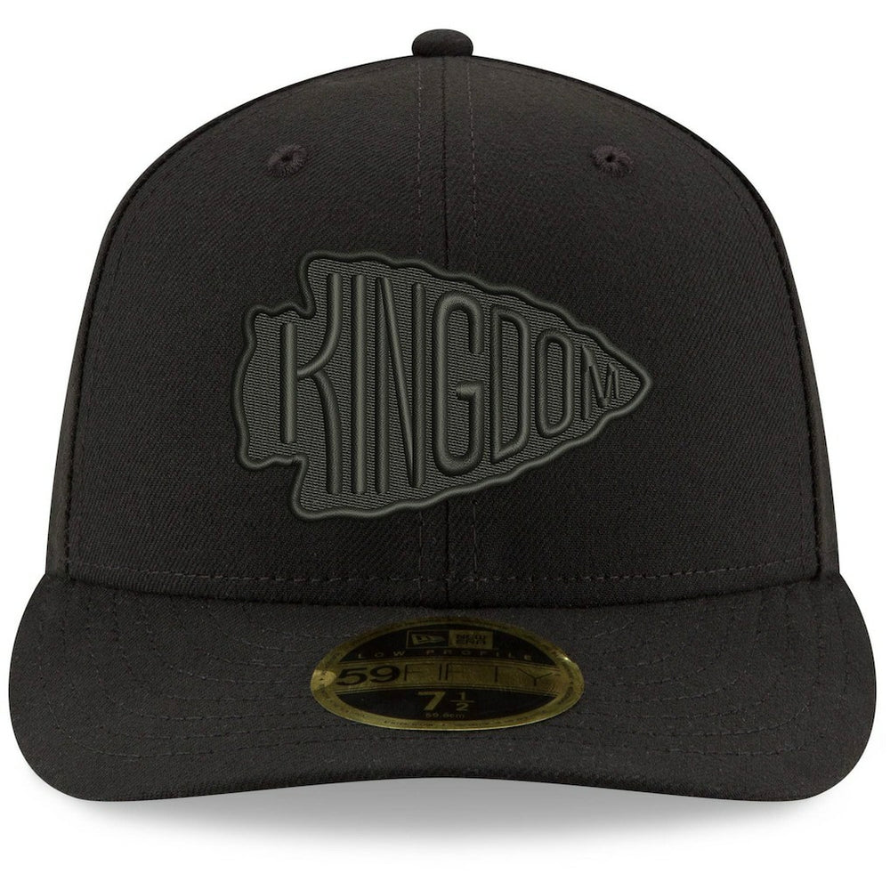 Kansas City Chiefs New Era Alternate Logo Black on Black Low Profile 59FIFTY II Fitted Hat - Black Hats