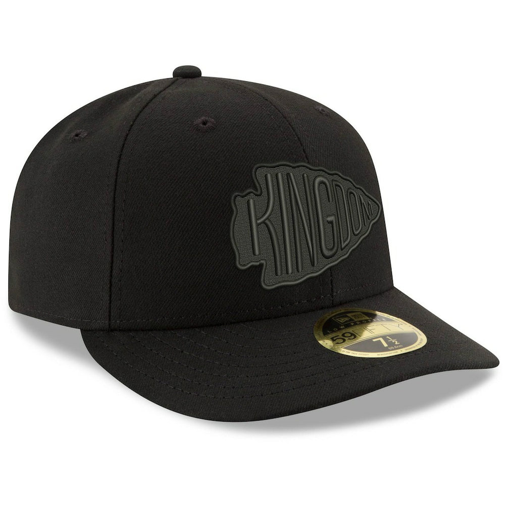 Kansas City Chiefs New Era Alternate Logo Black on Black Low Profile 59FIFTY II Fitted Hat - Black Hats
