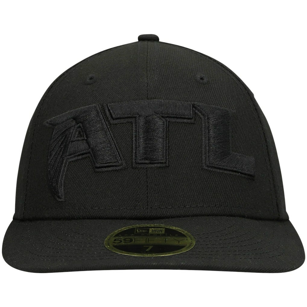 Atlanta Falcons New Era Alternate Logo Black on Black Low Profile 59FIFTY II Fitted Hat - Black Hats