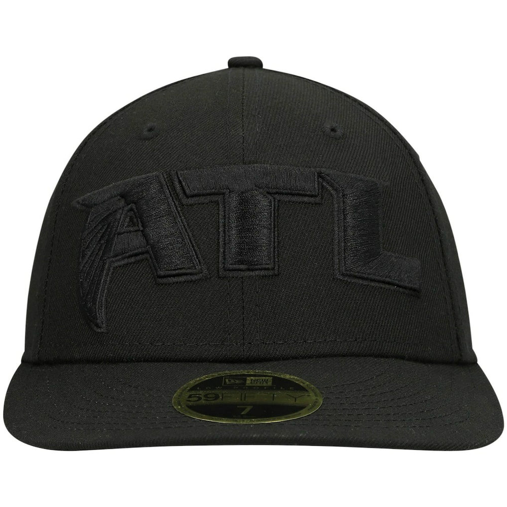 Atlanta Falcons New Era Alternate Logo Black on Black Low Profile 59FIFTY II Fitted Hat - Black Hats