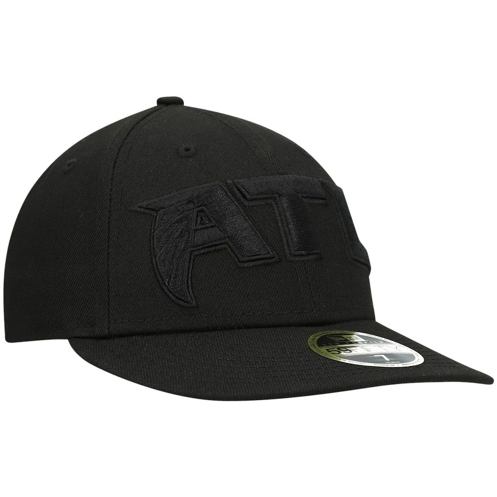 Atlanta Falcons New Era Alternate Logo Black on Black Low Profile 59FIFTY II Fitted Hat - Black Hats