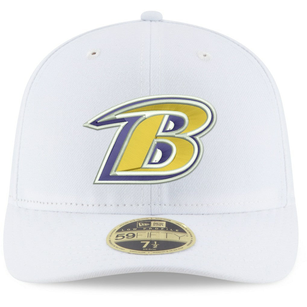 Baltimore Ravens New Era Omaha Low Profile 59FIFTY Fitted Hat - White Hats