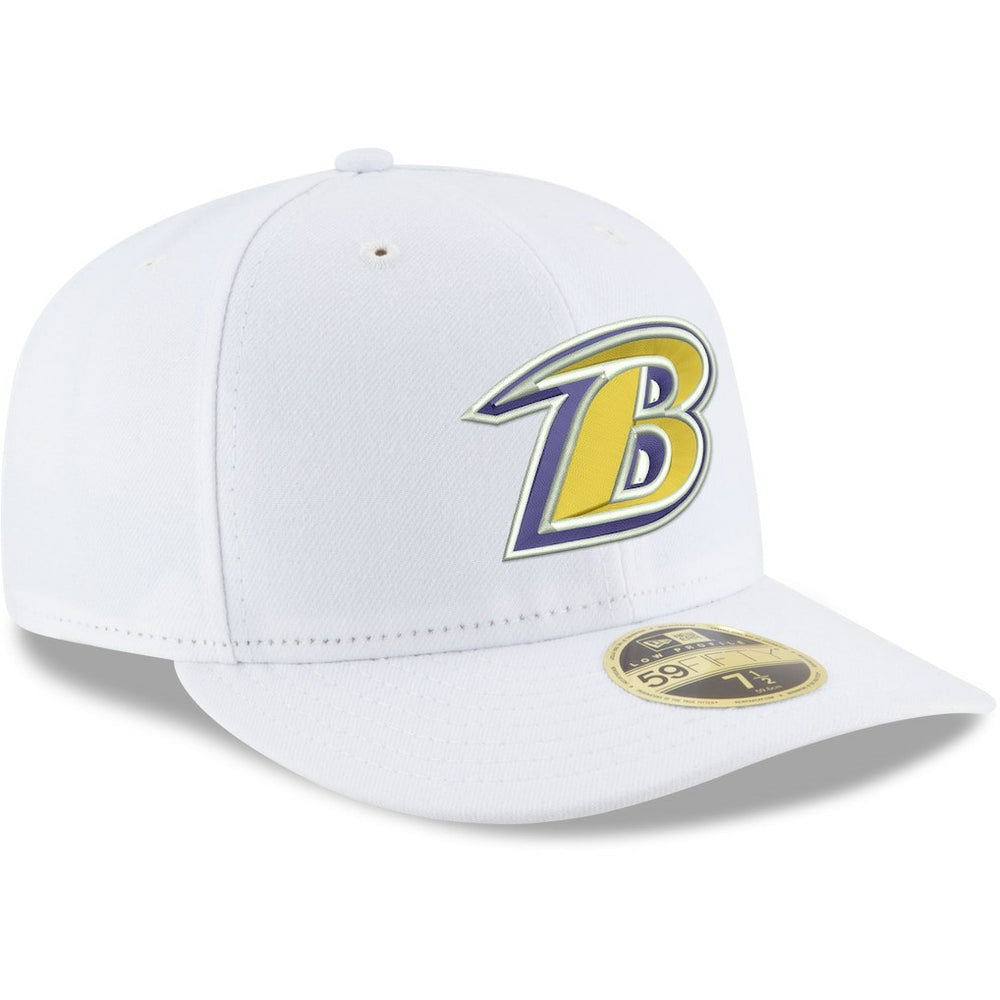 Baltimore Ravens New Era Omaha Low Profile 59FIFTY Fitted Hat - White Hats