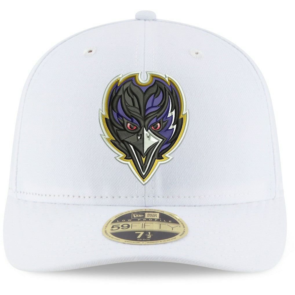 Baltimore Ravens New Era Omaha Low Profile 59FIFTY Fitted Hat - White Hats