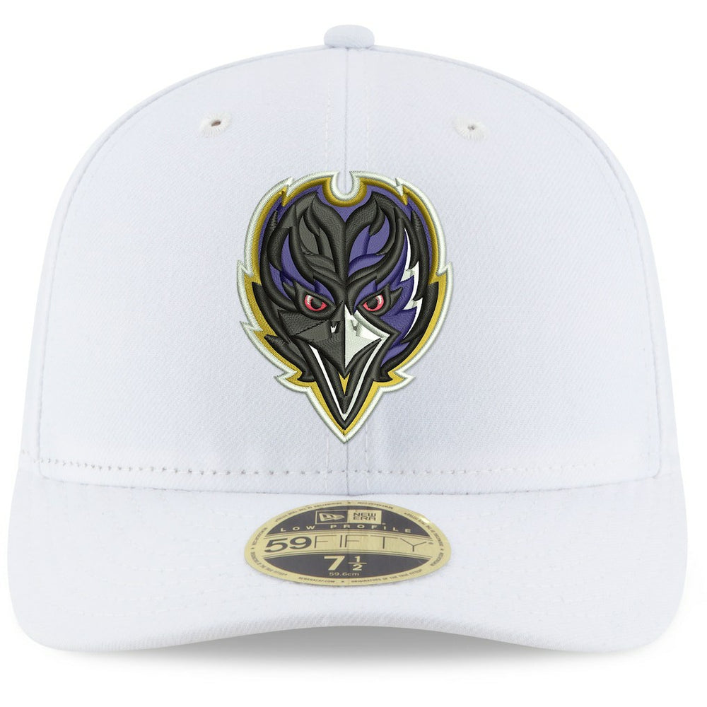 Baltimore Ravens New Era Omaha Low Profile 59FIFTY Fitted Hat - White Hats