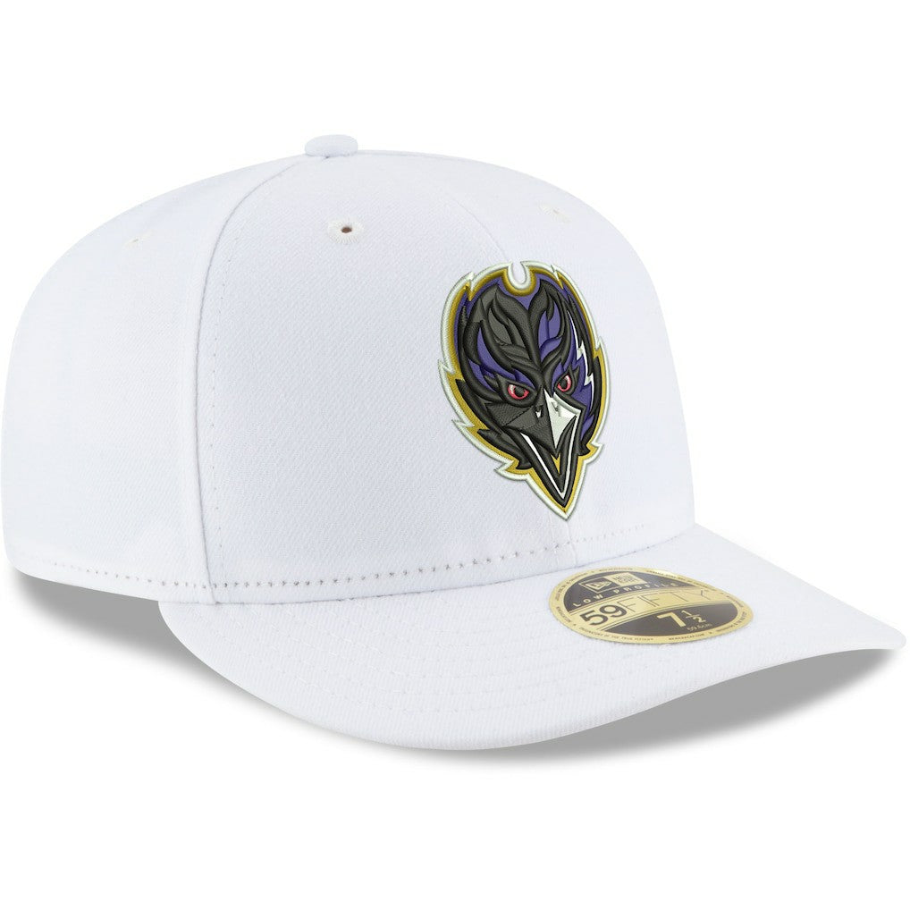 Baltimore Ravens New Era Omaha Low Profile 59FIFTY Fitted Hat - White Hats