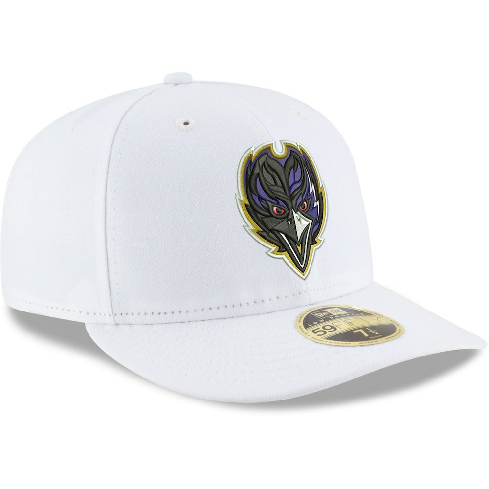 Baltimore Ravens New Era Omaha Low Profile 59FIFTY Fitted Hat - White Hats
