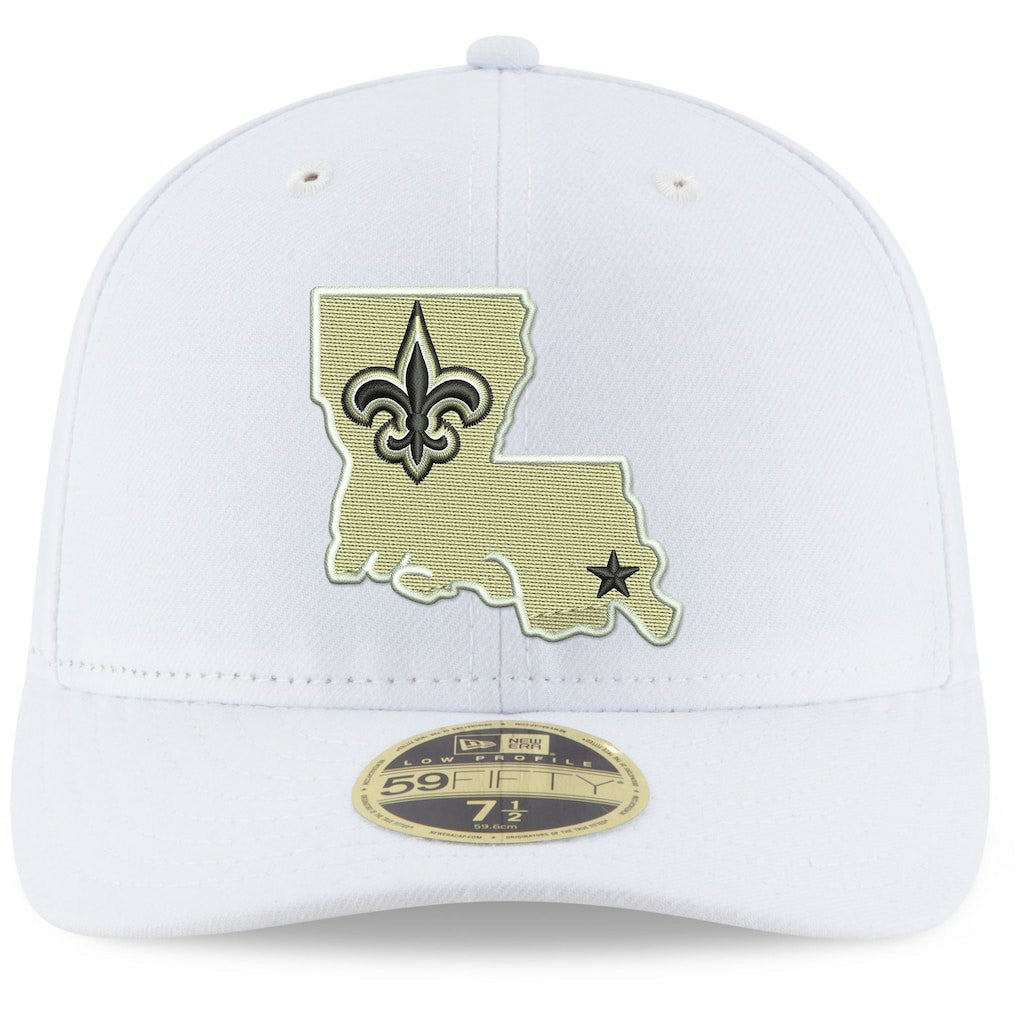 New Orleans Saints New Era Omaha Low Profile 59FIFTY Fitted Hat - White Hats
