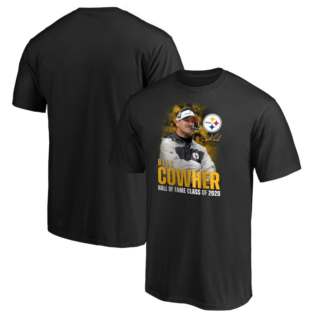 Bill Cowher Pittsburgh Steelers 2020 Pro Football Hall of Fame Inductee Coach Graphic T-Shirt - Black T-shirts