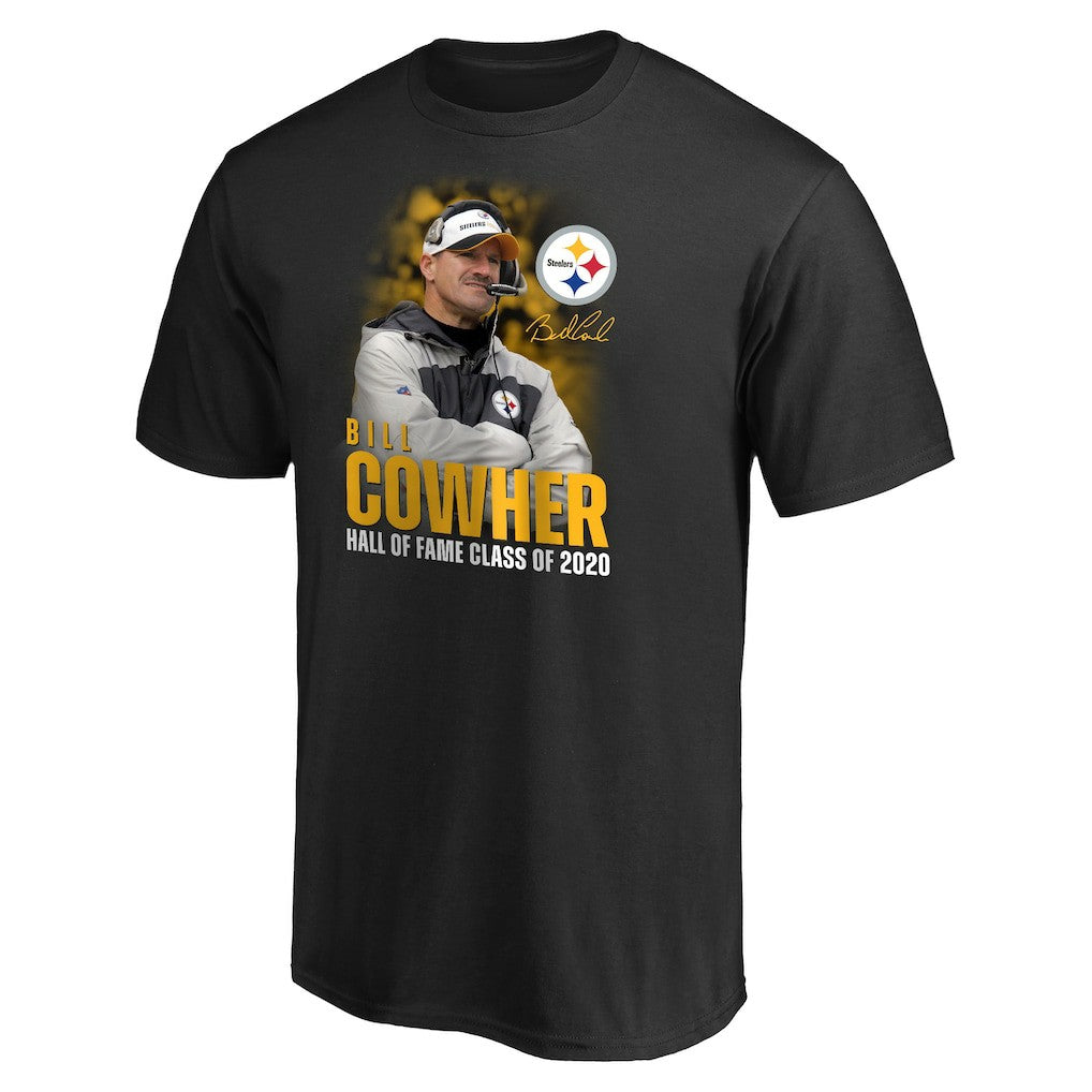 Bill Cowher Pittsburgh Steelers 2020 Pro Football Hall of Fame Inductee Coach Graphic T-Shirt - Black T-shirts