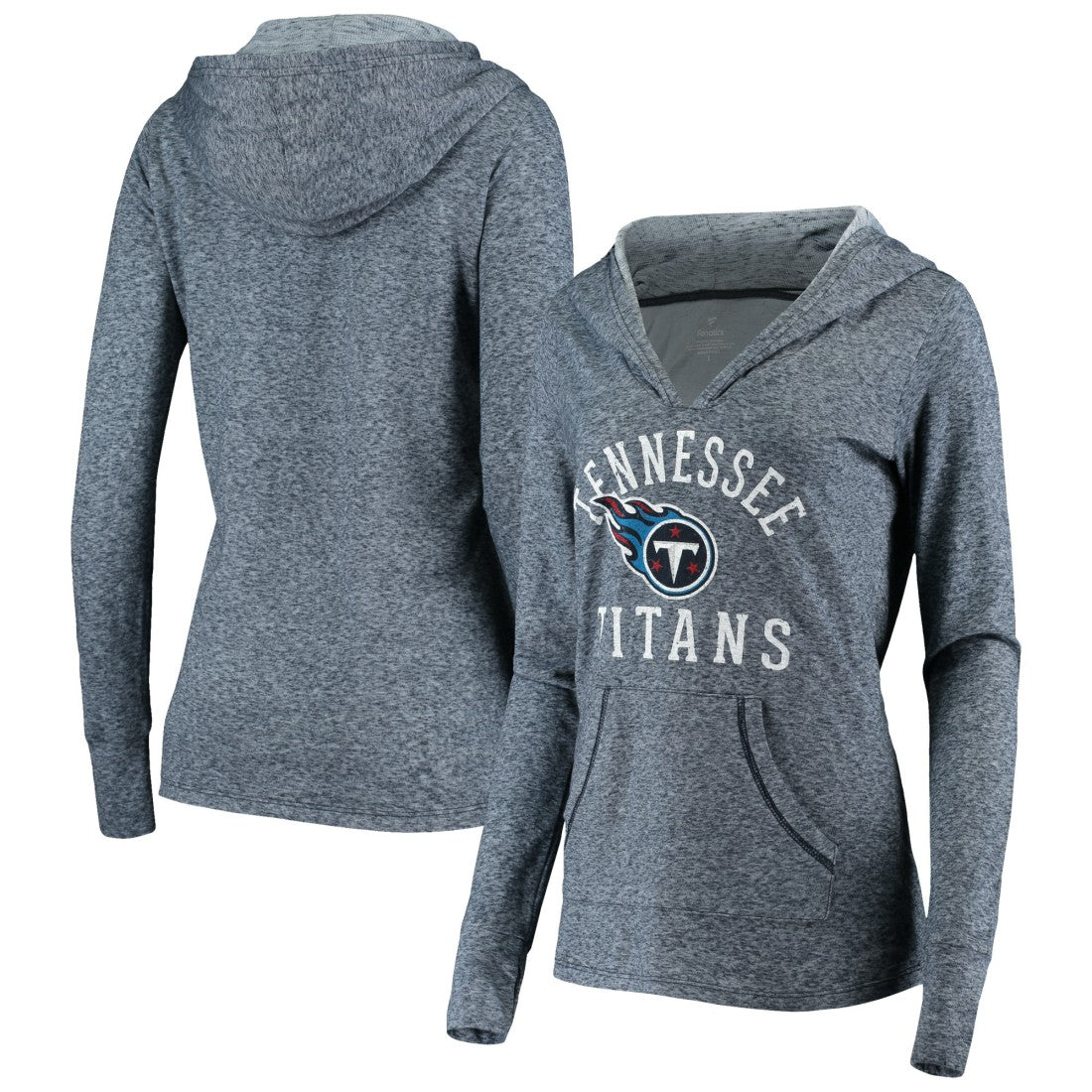 Tennessee Titans Women's Doubleface Slub Pullover Hoodie - Heather Navy Hoodies