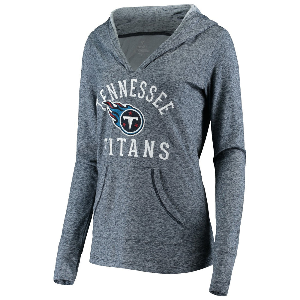Tennessee Titans Women's Doubleface Slub Pullover Hoodie - Heather Navy Hoodies