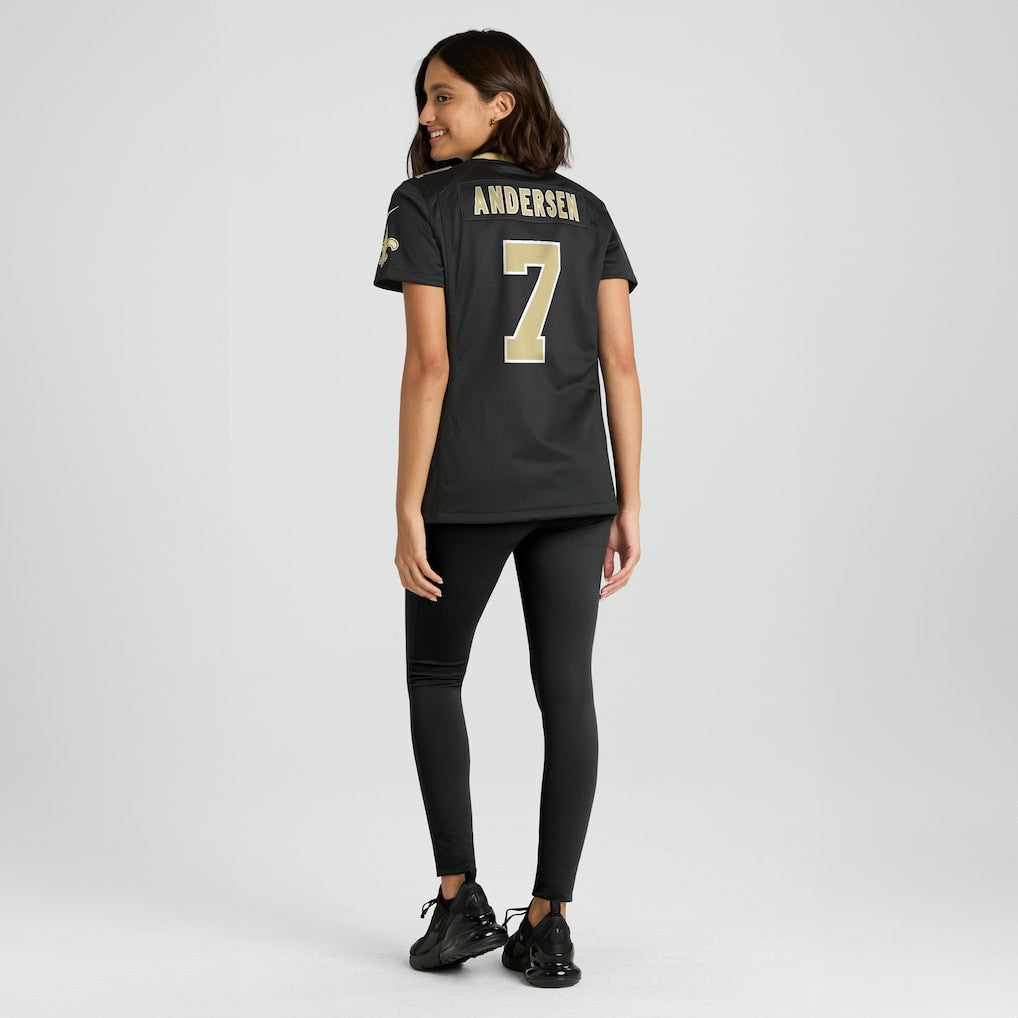 Morten Andersen New Orleans Saints Women's Game Retired Player Jersey - Black Jerseys