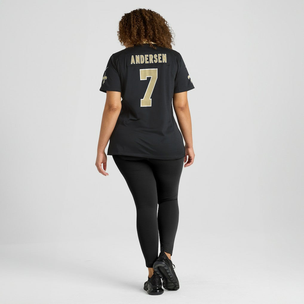 Morten Andersen New Orleans Saints Women's Game Retired Player Jersey - Black Jerseys