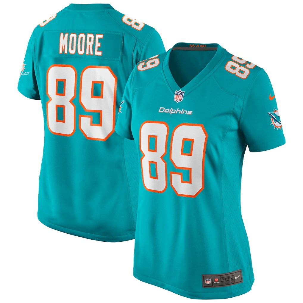 Nat Moore Miami Dolphins Women's Game Retired Player Jersey - Aqua Jerseys