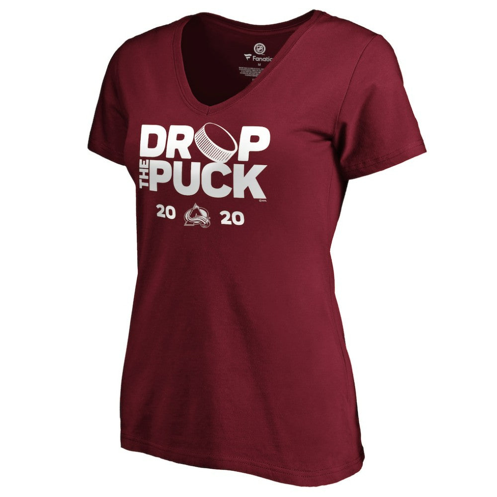 Colorado Avalanche Women's Drop the Puck V-Neck T-Shirt - Garnet | US 4001722