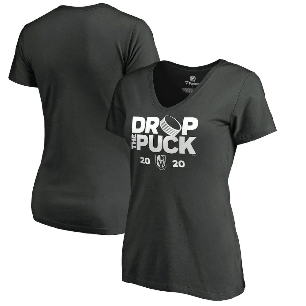 Vegas Golden Knights Women's Drop the Puck V-Neck T-Shirt - Black | US 4002173
