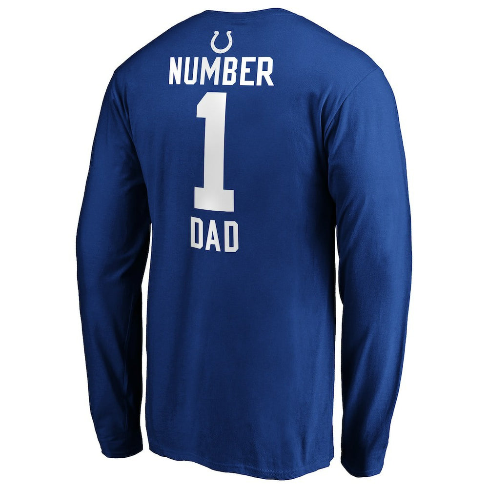 Indianapolis Colts #1 Dad Long Sleeve Team Logo T-Shirt - Royal T-shirts