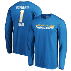 Los Angeles Chargers #1 Dad Long Sleeve Team Logo T-Shirt - Light Blue T-shirts