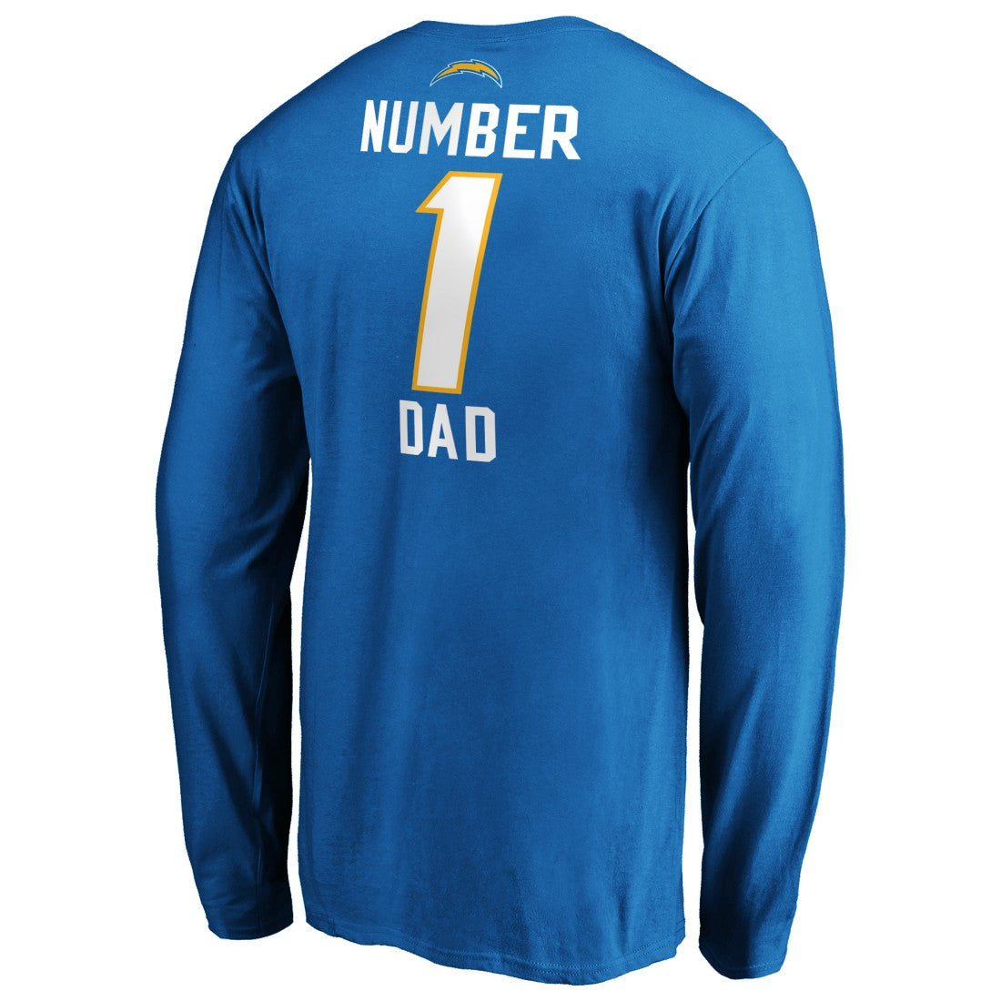 Los Angeles Chargers #1 Dad Long Sleeve Team Logo T-Shirt - Light Blue T-shirts