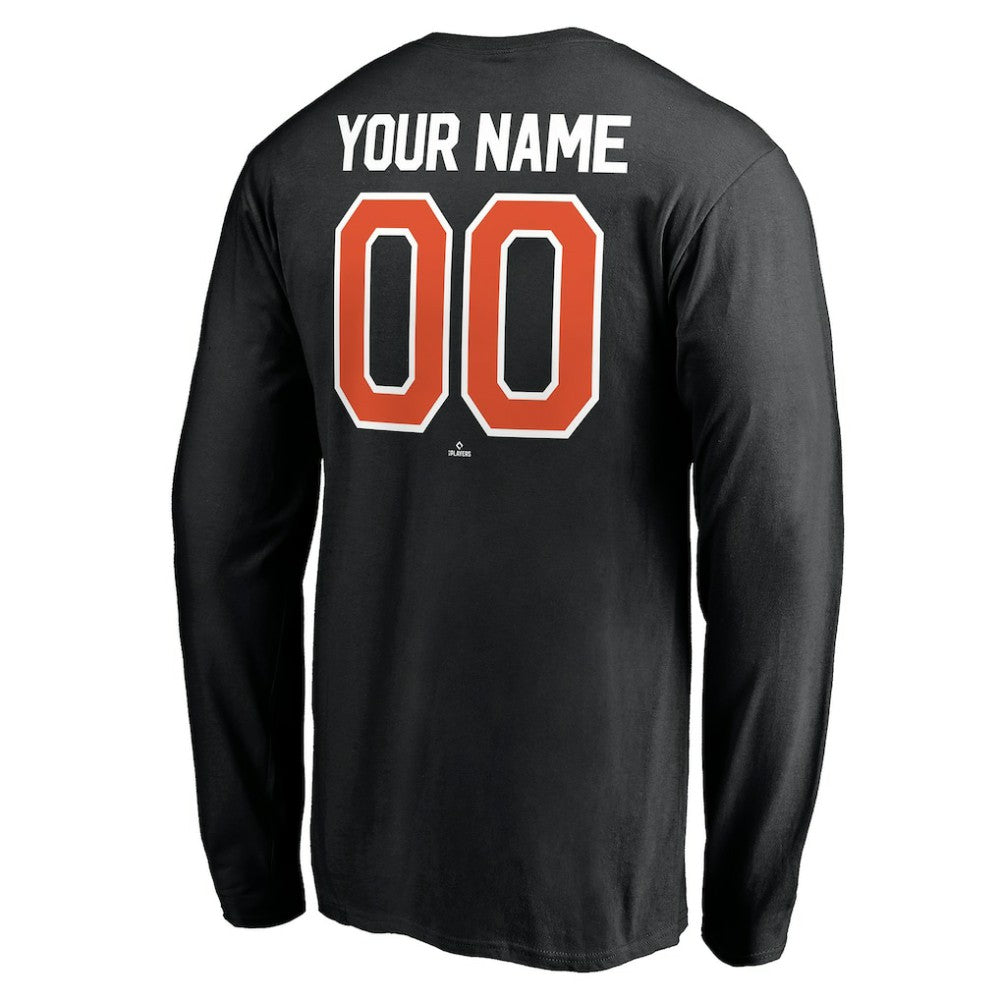 Baltimore Orioles Personalized Winning Streak Name & Number Long Sleeve T-Shirt - Black T-shirts