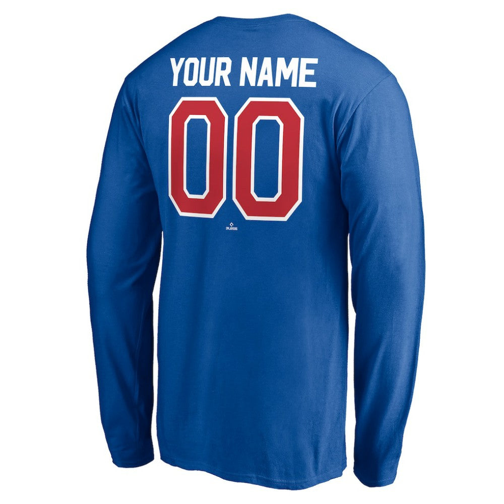 Chicago Cubs Personalized Winning Streak Name & Number Long Sleeve T-Shirt - Royal T-shirts