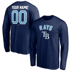 Tampa Bay Rays Personalized Winning Streak Name & Number Long Sleeve T-Shirt - Navy T-shirts