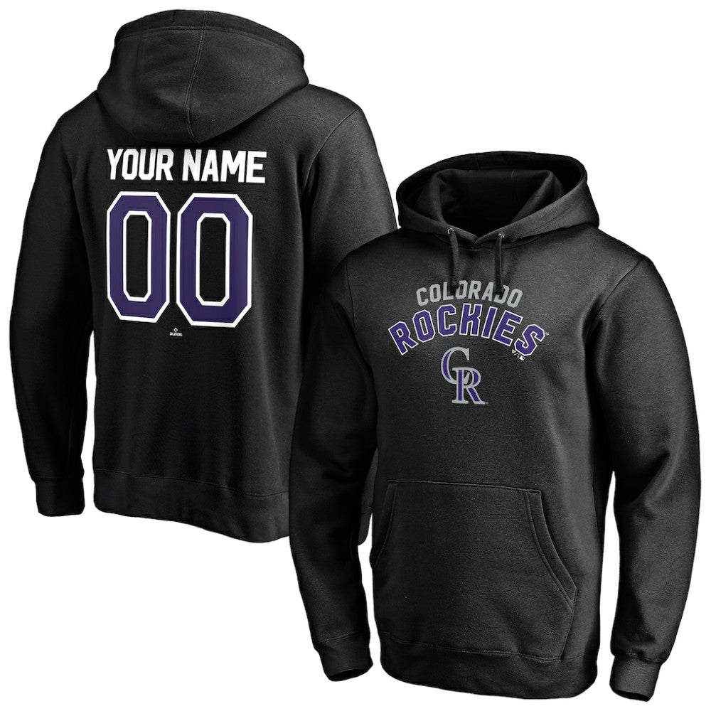 Colorado Rockies Personalized Winning Streak Name & Number Pullover Hoodie - Black Hoodies