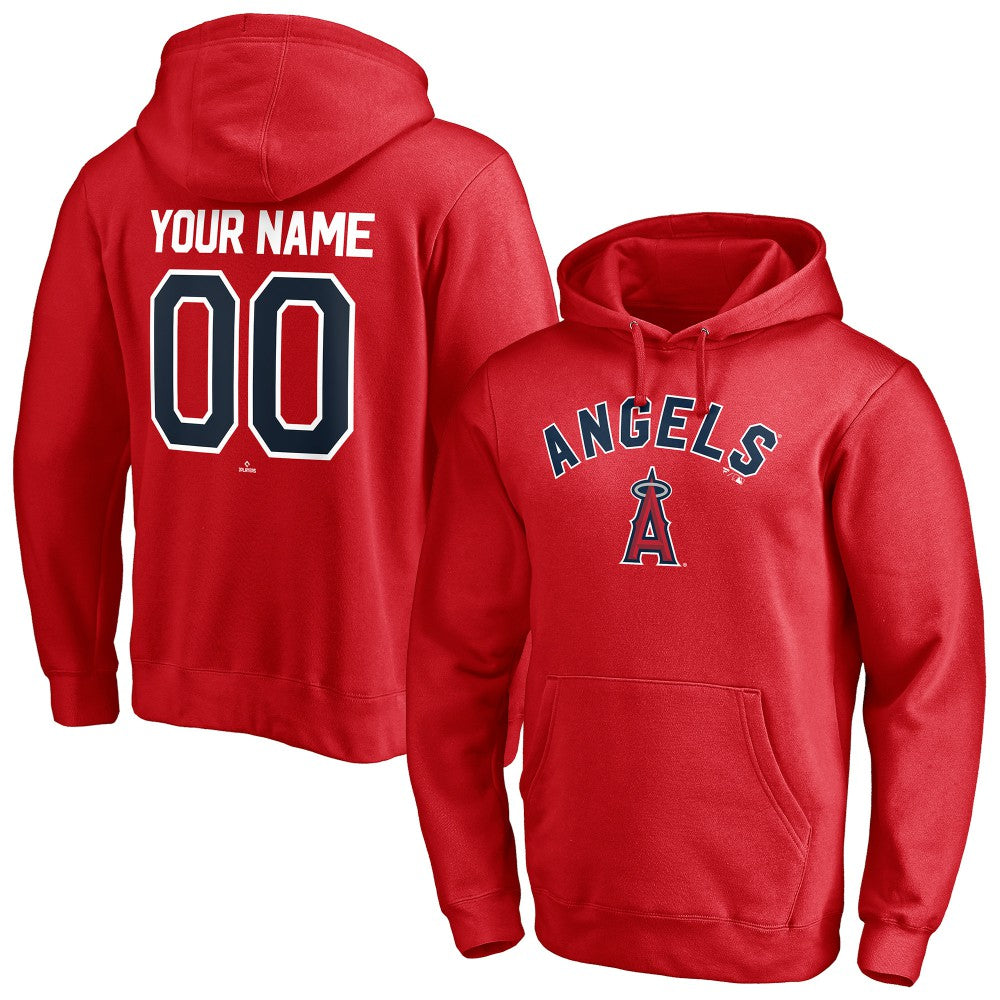 Los Angeles Angels Personalized Winning Streak Name & Number Pullover Hoodie - Red Hoodies