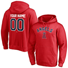 Los Angeles Angels Personalized Winning Streak Name & Number Pullover Hoodie - Red Hoodies