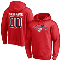 Washington Nationals Personalized Winning Streak Name & Number Pullover Hoodie - Red Hoodies