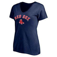 Boston Red Sox Women's Personalized Winning Streak Name & Number V-Neck T-Shirt - Navy T-shirts
