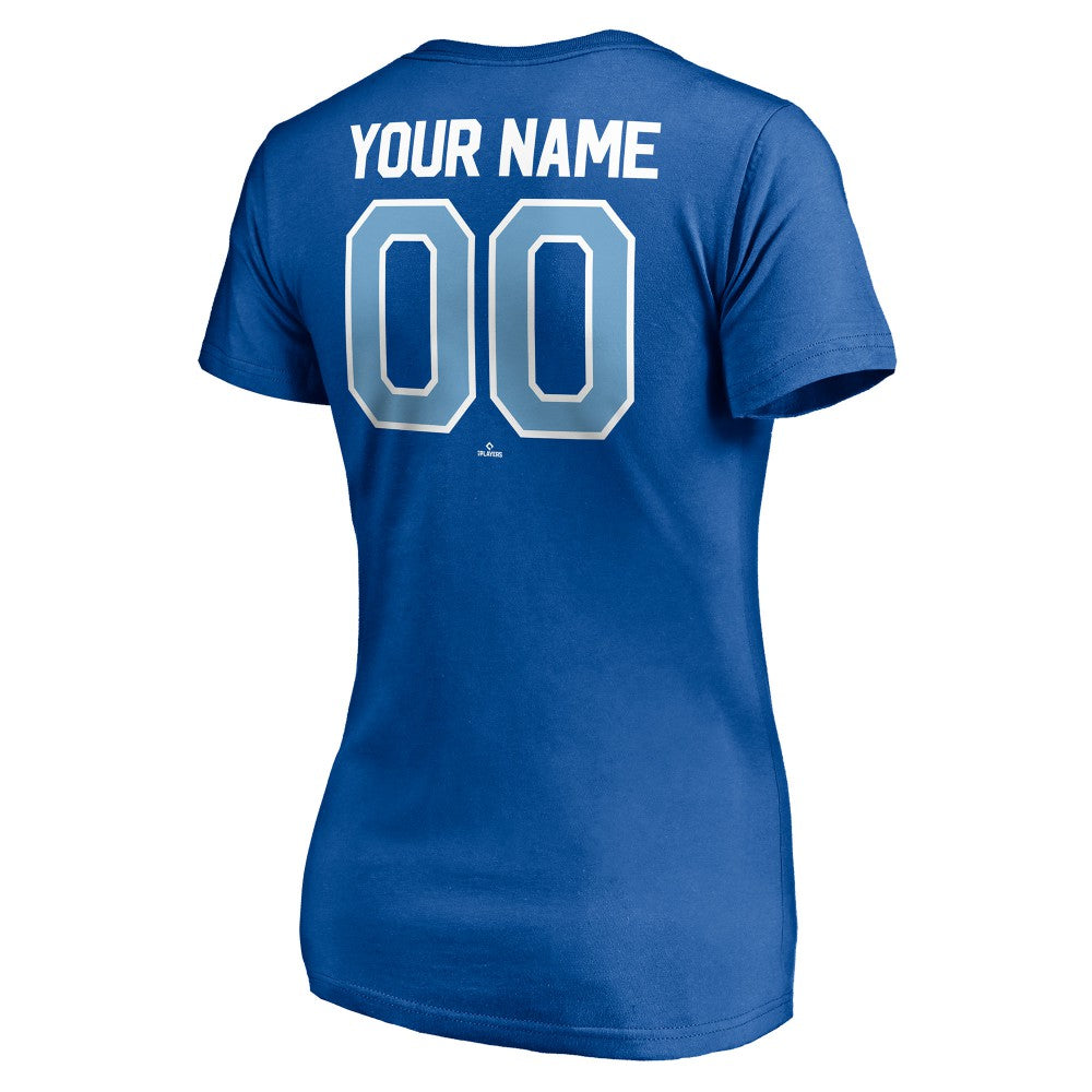 Kansas City Royals Women's Personalized Winning Streak Name & Number V-Neck T-Shirt - Royal T-shirts