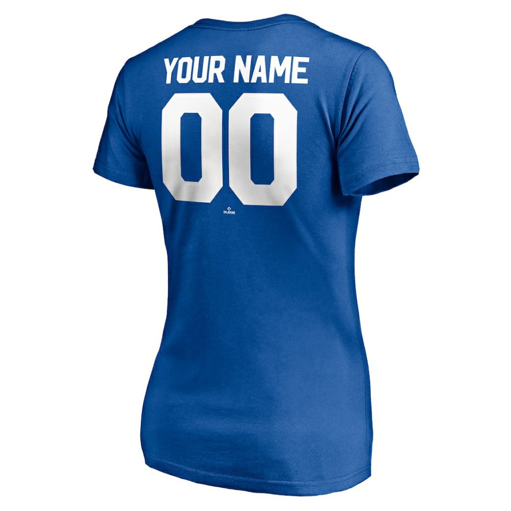 Los Angeles Dodgers Women's Personalized Winning Streak Name & Number V-Neck T-Shirt - Royal T-shirts
