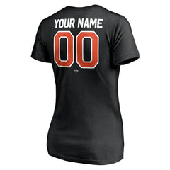 San Francisco Giants Women's Personalized Winning Streak Name & Number V-Neck T-Shirt - Black T-shirts