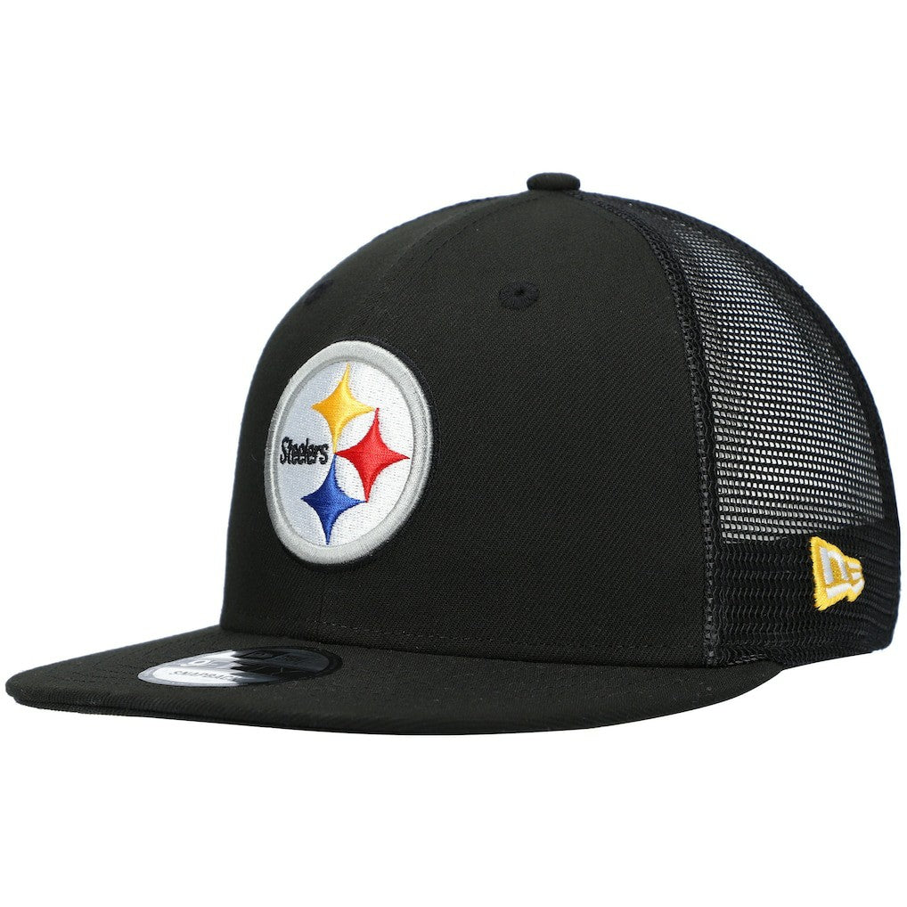 Pittsburgh Steelers New Era Shade Trucker 9FIFTY Snapback Hat - Black Hats